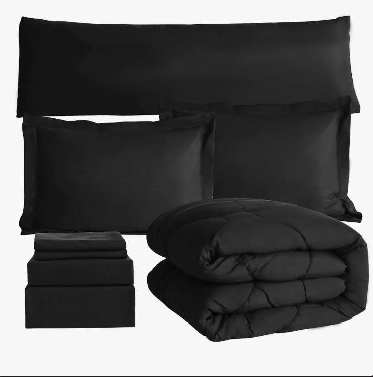 8 PCS Modern Comforter Set with Sheets All Season Bed in a Bag