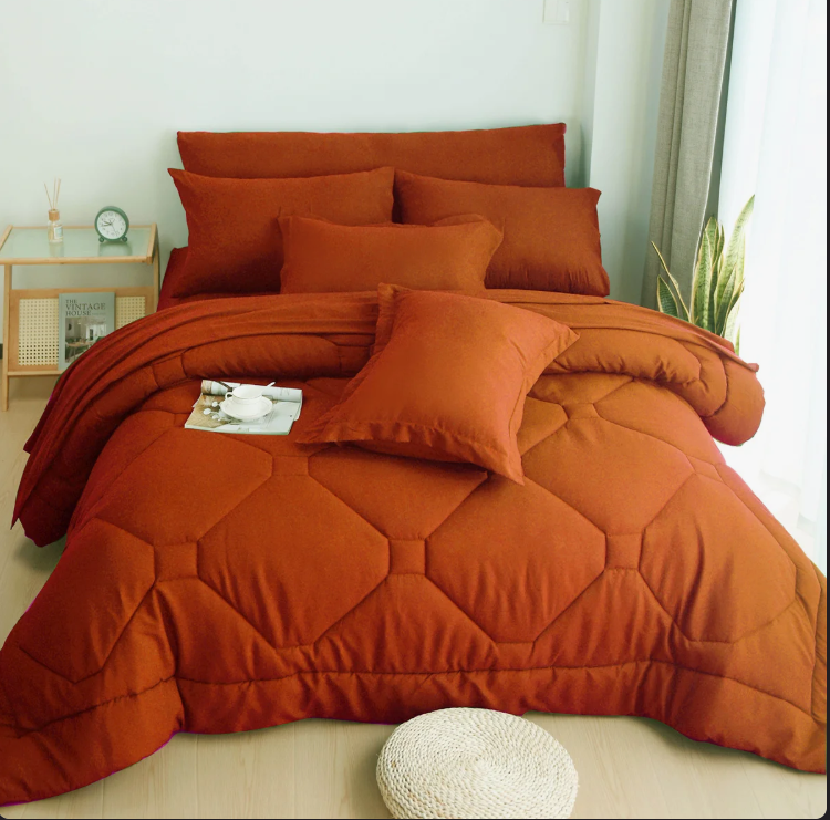8 PCS Modern Comforter Set with Sheets All Season Bed in a Bag