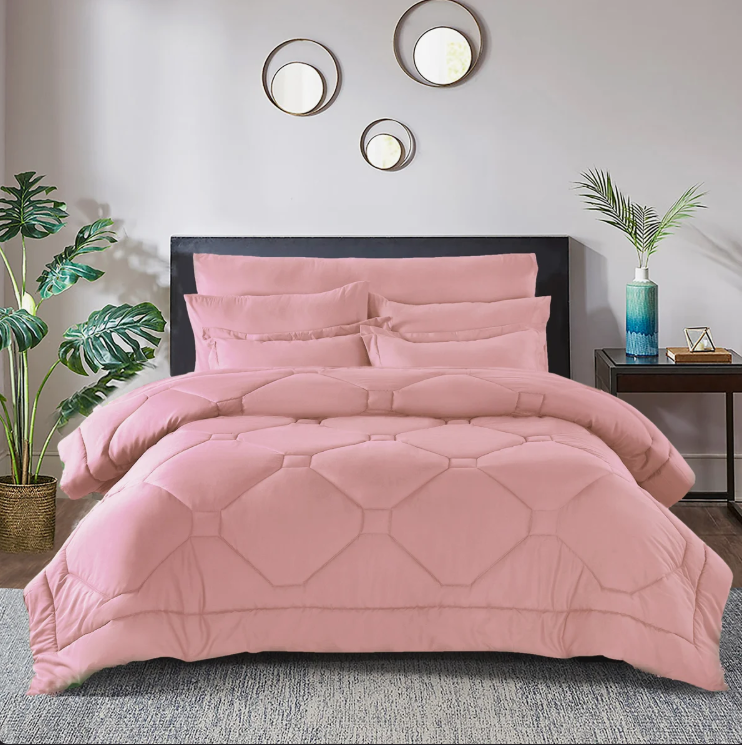 8 PCS Modern Comforter Set with Sheets All Season Bed in a Bag
