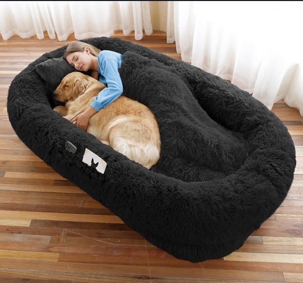 TEWGY Human Dog Bed for Adult, 71"x45"x12" Giant Calming Nest Beds