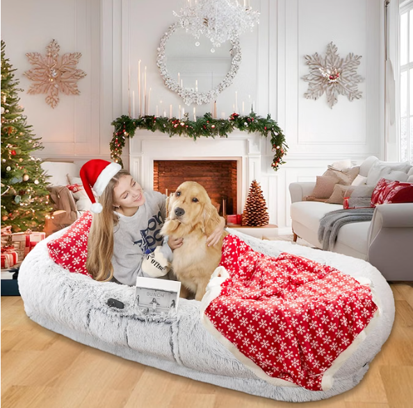 TEWGY Human Dog Bed for Adult, 71"x45"x12" Giant Calming Nest Beds