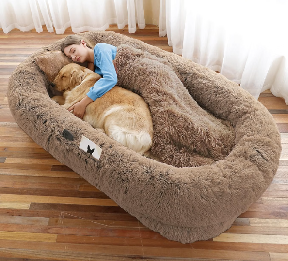TEWGY Human Dog Bed for Adult, 71"x45"x12" Giant Calming Nest Beds