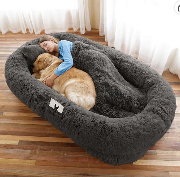 TEWGY Human Dog Bed for Adult, 71"x45"x12" Giant Calming Nest Beds