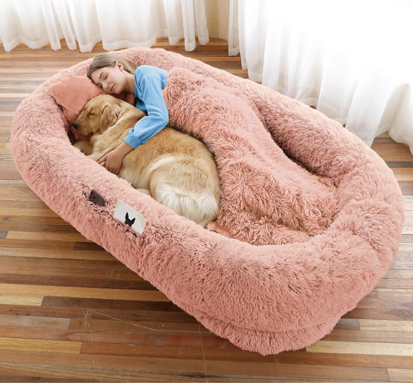 TEWGY Human Dog Bed for Adult, 71"x45"x12" Giant Calming Nest Beds