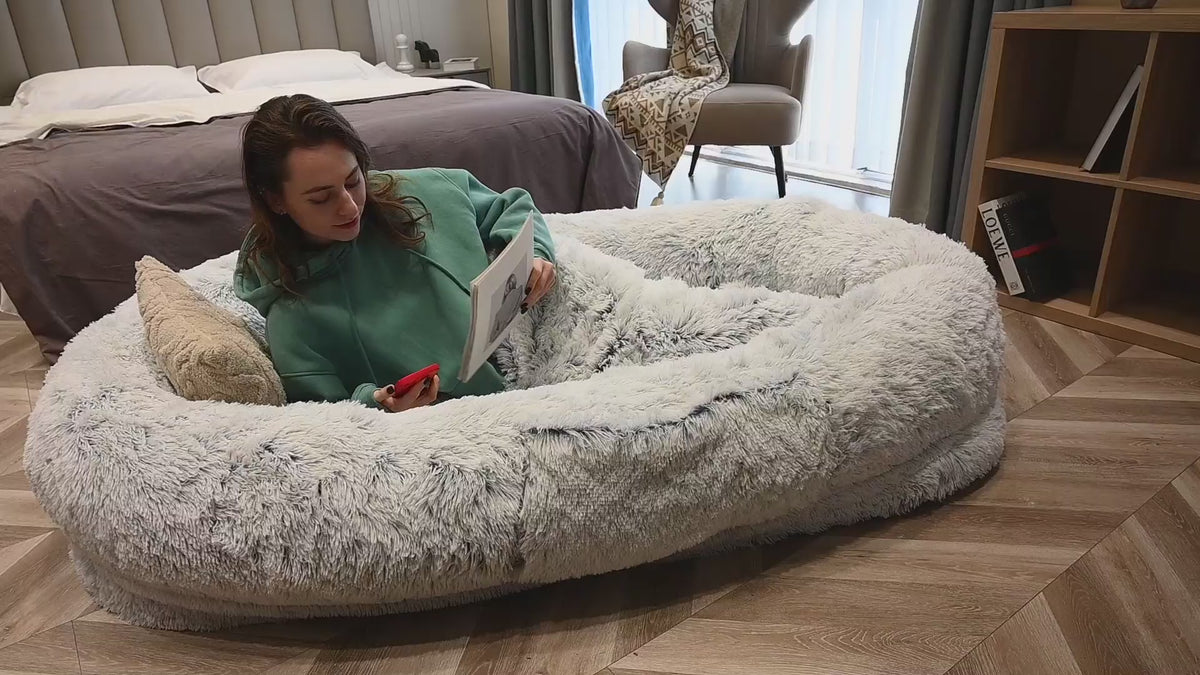 TEWGY Human Dog Bed for Adult, 71"x45"x12" Giant Calming Nest Beds