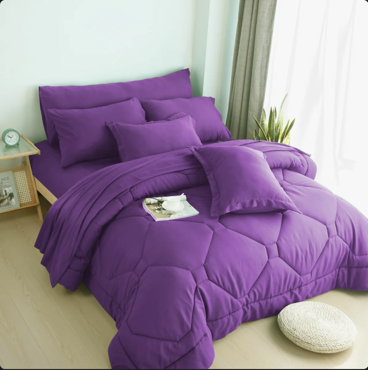 8 PCS Modern Comforter Set with Sheets All Season Bed in a Bag