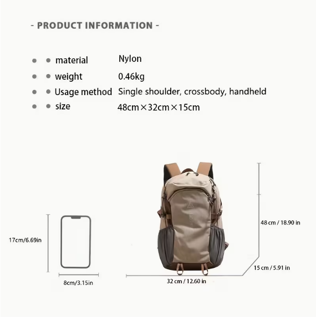 Large-capacity Women's Fashion Backpack, Travel Daypack, Simple-style School Bag and Hiking Backpack, Suitable for Shopping, Outings, and Commuting