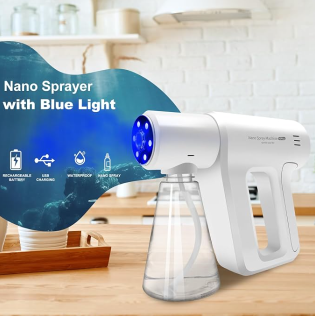 Atomizer Sprayer，Rechargeable ULV Nano Sprayer with Blue Light,Electrostatic ULV Atomizer Sprayer，Electrostatic Portable Sprayer Sprayer
