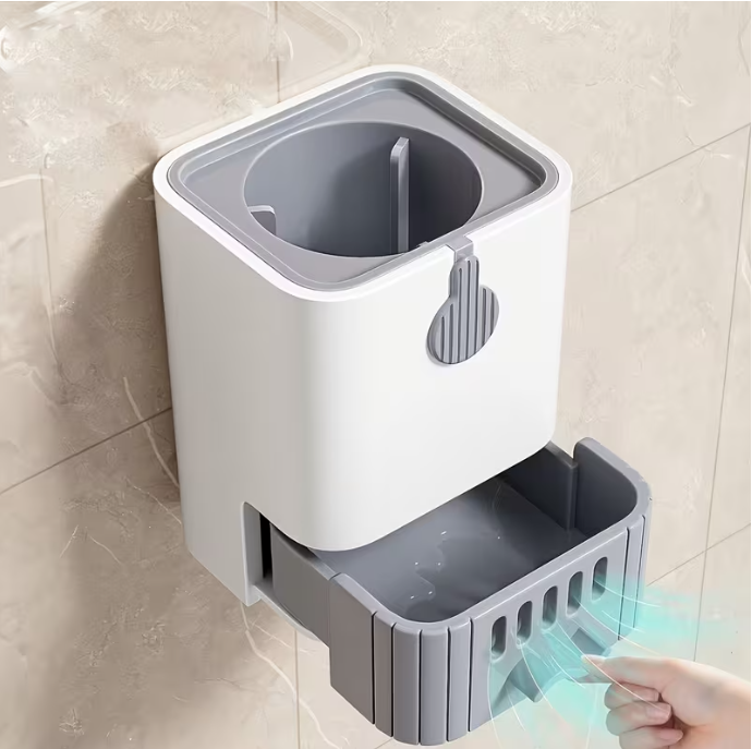 1 set of toilet brush kit, with wall-mounted holder, long-handle toilet cleaning brush, flexible toilet brush, no dead angles, bathroom cleaning brush, cleaning supplies, cleaning tools